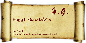 Hegyi Gusztáv névjegykártya